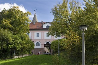 The gatehouse of the Leuchtenburg castle near Jena near Kahla in Saaleholzland
