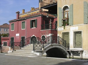 The Ponte Guistinian over the Rio de San Vidal at Campo San Vidal in Venice