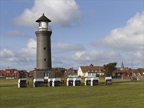 The lighthouse on the East Frisian island of Juist. The lighthouse of Juist