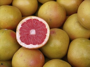 Grapefruit on the market stall