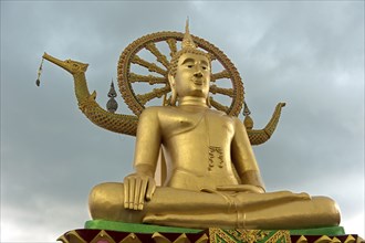 Buddha statue, Great Buddha Temple, Wat Phra Yai, on Ko Phan, Koh Samui, Thailand, Asia