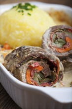 Bavarian meat roulade with dumpling