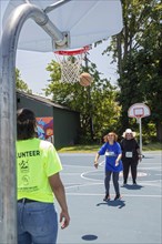 Detroit, Michigan, The Basketball Free Throw at the Detroit Senior Olympics. The three-day