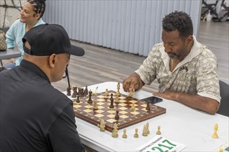 Detroit, Michigan, Chess competition at the Detroit Senior Olympics. The three-day competition for