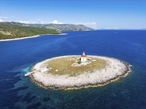 Lighthouse on island, off the island of Hvar, Dalmatia, Croatia, Europe