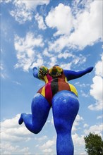 Würth Museum 2, Sculpture Blue Nana by Niki de Saint Phalle, Gaisbach, Künzelsau,