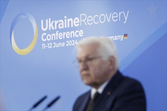 Federal President Frank-Walter Steinmeier recorded during the evening reception at the Ukraine