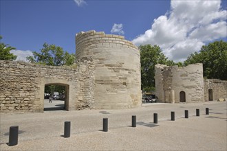 Porte de la Cavalerie built in 1528, Middle Ages, historic twin towers, city gate, defence towers,