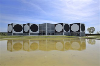 Fondation Vasarely, Victor Vasarely, museum, reflection, modern building, modernism, circles,