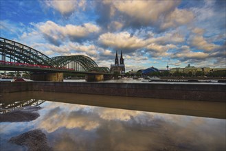 Hohenzollern Bridge, Cologne Cathedral, Central Station and Musical Dome, Cologne, North