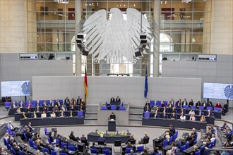 Volodymyr Zelensky (President of Ukraine) delivers a speech at a special session of the German