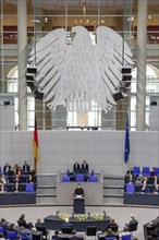 Volodymyr Zelensky (President of Ukraine) delivers a speech at a special session of the German