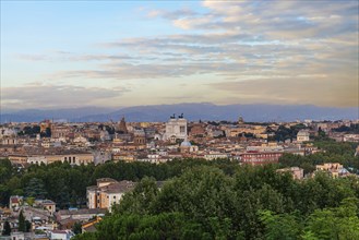 Panoramic view over the historic center of Rome