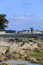 Ile-Tudy, seen from Loctudy, department Finistere Penn ar Bed, region Bretagne Breizh, France,