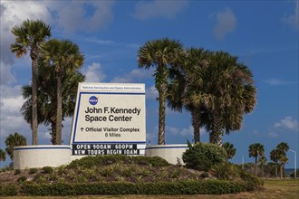 Sign to Kennedy Space Center for visitors