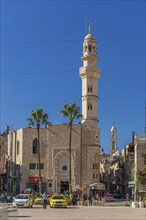 View of the Mosque of Omar or Umar. The Omar Mosque is the oldest in the city of Bethlehem