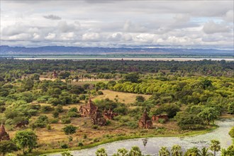 The old ruins in the landscape of Bagan