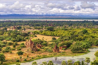 The old ruins in the landscape of Bagan