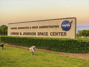 Johnson Space Center sign in Houston, Texas