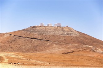 The giant telescopes of the Very Large Telescope VLT located on the Paranal hill