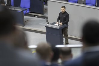 Volodymyr Zelensky, President of Ukraine, recorded during a speech in the German Bundestag in