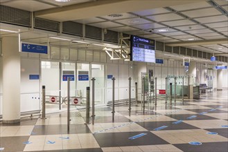 No people at arrival area at Terminal 1, Munich Airport