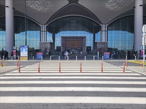 Entrance to the terminal building of the new Istanbul Airport Ataturk