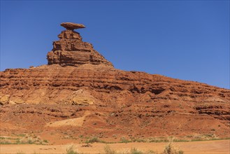 Famous rock Mexican Hat near Monument Valley