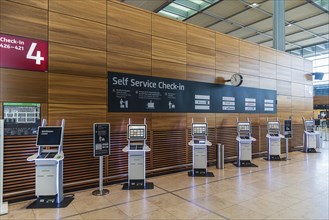 Automated check-in desks at the Airport Berlin Brandenburg Willy Brandt