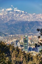 Skyline of Santiago de Chile with modern office buildings in 2010