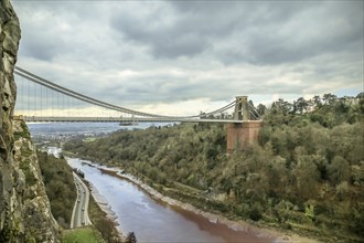 Overcast day at Clifton Suspension Bridge in Bristol