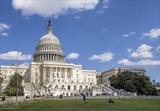 The United States Capitol Building on a sunny day