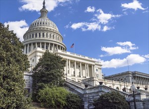 The United States Capitol Building on a sunny day