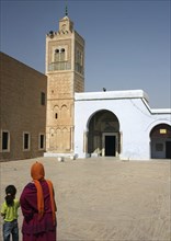 Courtyard and Mosque Sidi Sahbi (Mosque of Barber) . Tunisia, North Africa