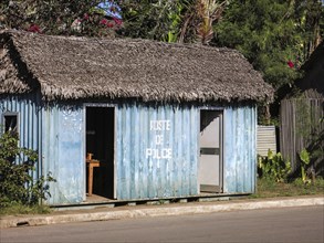 Malagasy Police in a transformed shipping container at Hell-Ville, Nosy Be Island, Madagascar,