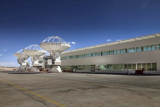 The worldwide biggest telescope Array is in Chile. Alma consists of over 60 radio antennas. They