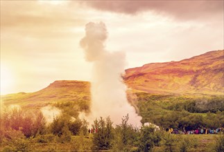 Strokkur geyser at Geyser at Iceland