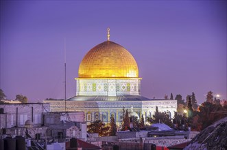 The dome of the Rock shines on the temple mount