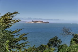 The prison and island of Alcatraz in San Francisco Bay