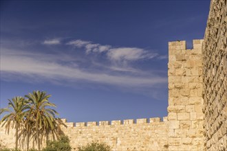 Ancient wall around the old town of Jerusalem