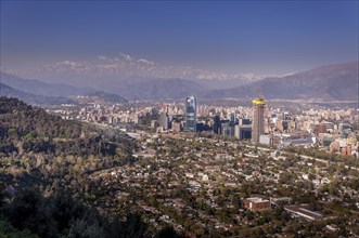 Santiago de Chile on a sunny day with blue sky