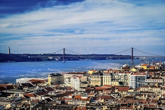 Panorama of Lisbon with enhanced light