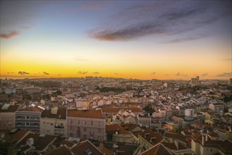Cityscape of Lisbon at dusk or dawn
