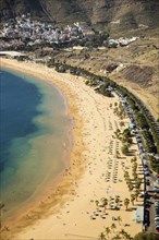 Aerial view on Teresitas beach near Santa Cruz de Tenerife on Canary islands