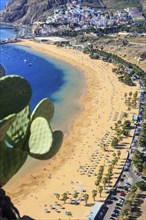 Aerial view on Teresitas beach near Santa Cruz de Tenerife on Canary islands
