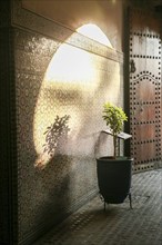 Light falling into a doorway in Marrakesh