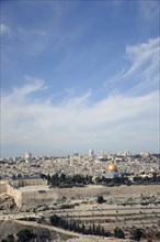 Jerusalem: the Dome of the Rock as seen from the mount of olives