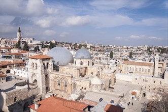 View over Church of the Holy Sepulcher (Church of the Resurrection) and surrounding houses, Old