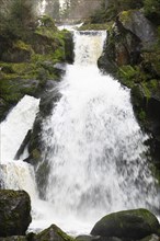 Triberg waterfall in the Black Forest, highest fall in Germany, Gutach river plunges over seven
