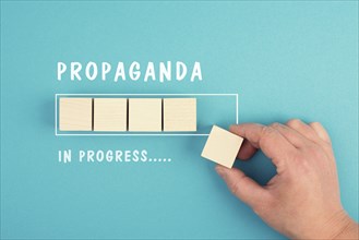 Propaganda in progress, facts and fake news, conspiracy theory concept, media and manipulation,